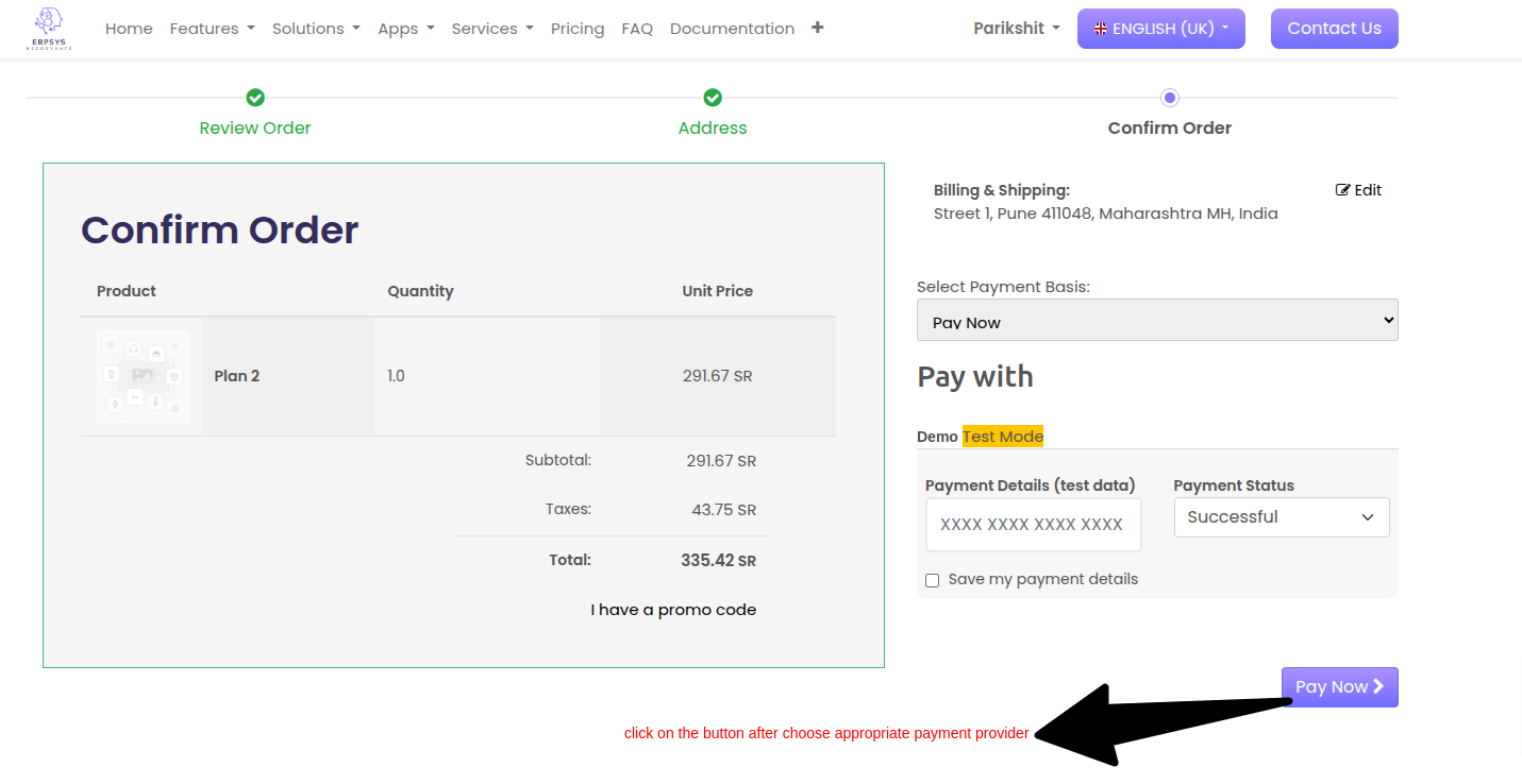 Payment Section